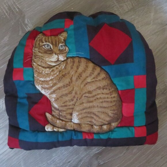 Orange CAT Quilted Teapot Cover (F63) - Picture 1 of 3